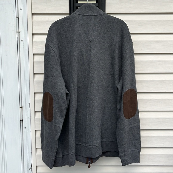 JOS A BANK RESERVE MENS GRAY BROWN ELBOW PADS ZIPPER JACKET-2X - Picture 7 of 12